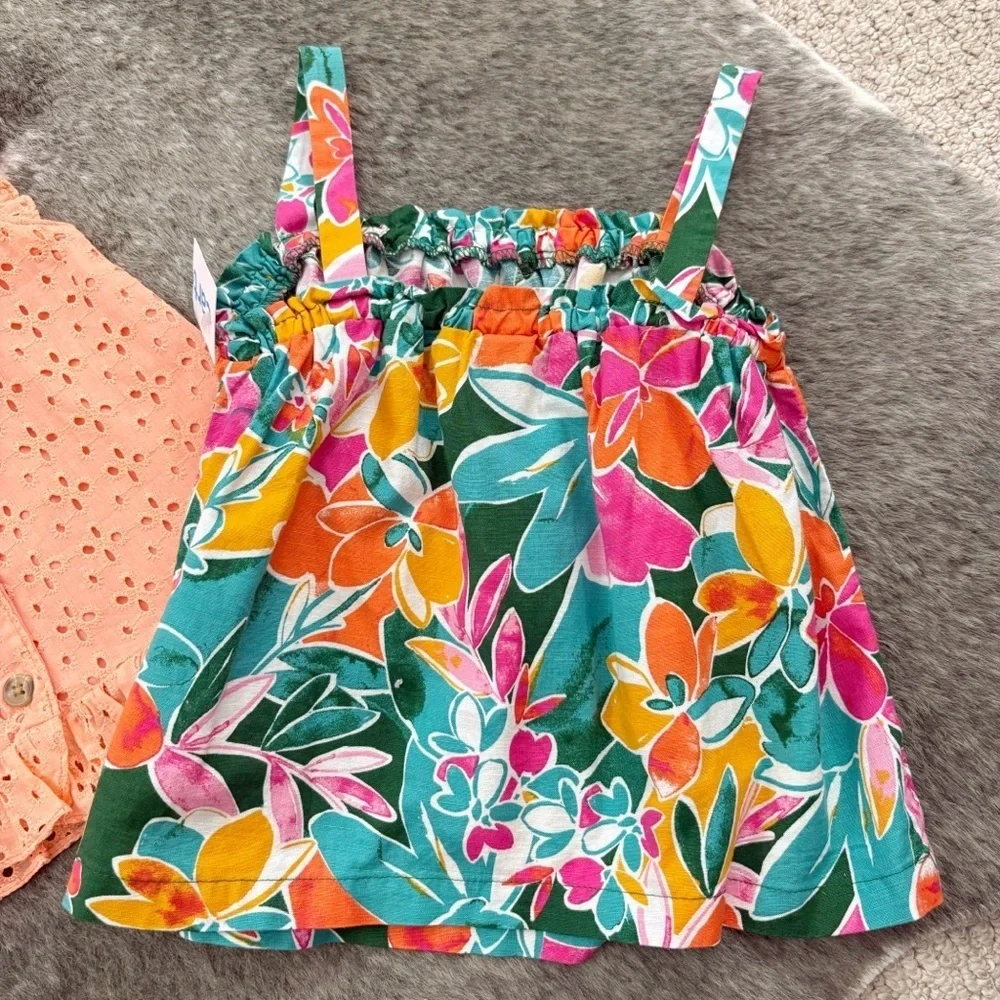 NWT Little Lass Eyelet and Carters Tropical Tops 3T